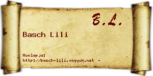 Basch Lili névjegykártya
